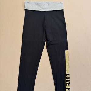 PINK Victorias Secret Rhinestone Fold over leggings Size S